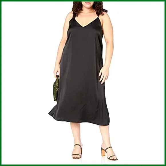 Silky Slip Dress Adjustable Straps Midi Length Lightweight Body Skimming Fit - Picture 5 of 7